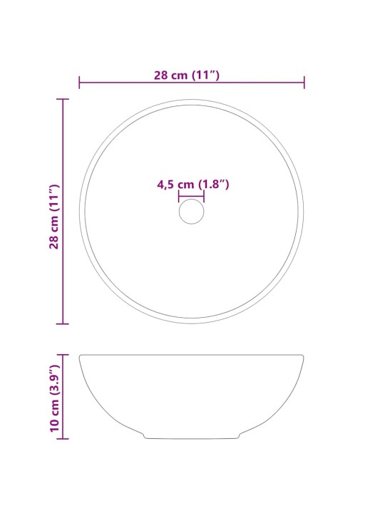 Pesuallas gloss musta ø28x10 cm keramiikka