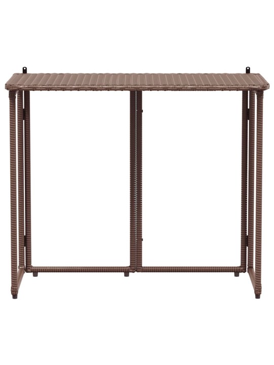 Kokoontaittuva puutarhapöytä ruskea 90x51x75 cm polyrottinki