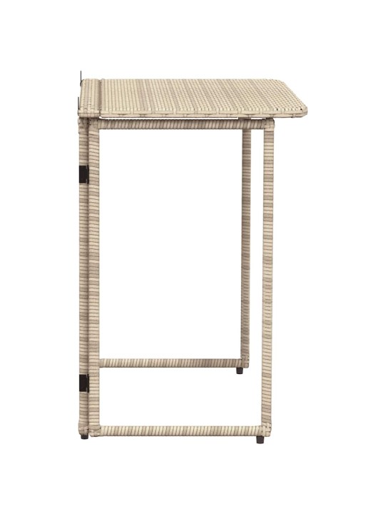 Taitettava puutarhapöytä beige 90x51x75 cm polyrottinki