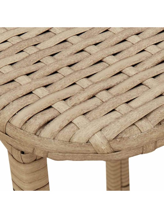 Taitettava puutarhapöytä beige 90x51x75 cm polyrottinki