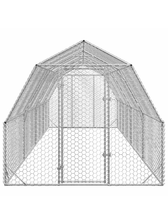 Kanan juoksu 2,5x8x2,25 m galvanoitua terästä
