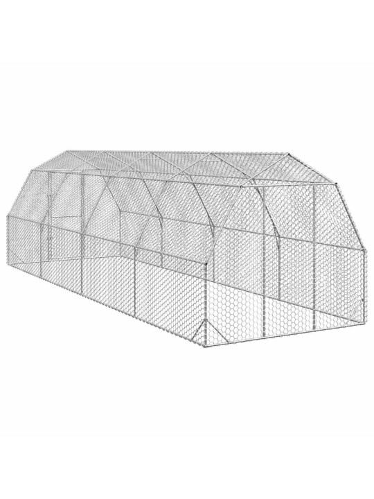 Kanan juoksu 2,5x8x2,25 m galvanoitua terästä