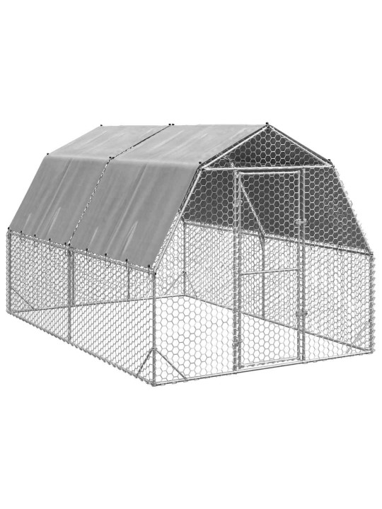Kanan juoksu katolla 2,5x4x2,25 m galvanoitua terästä
