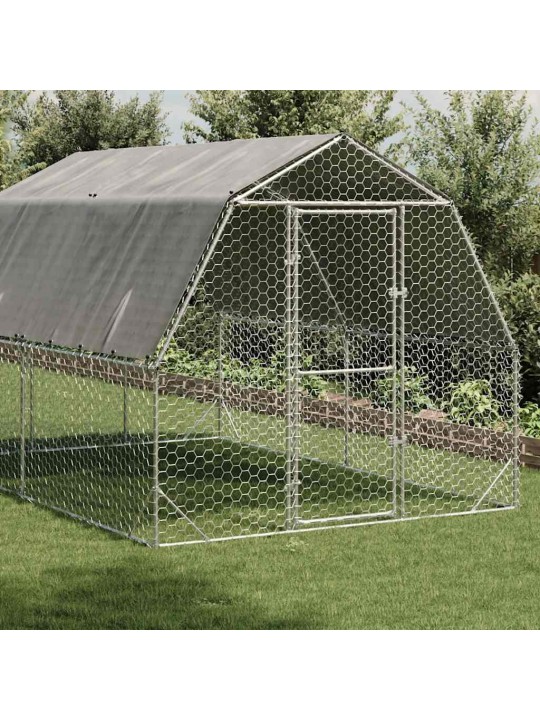 Kanan juoksu katolla 2,5x4x2,25 m galvanoitua terästä