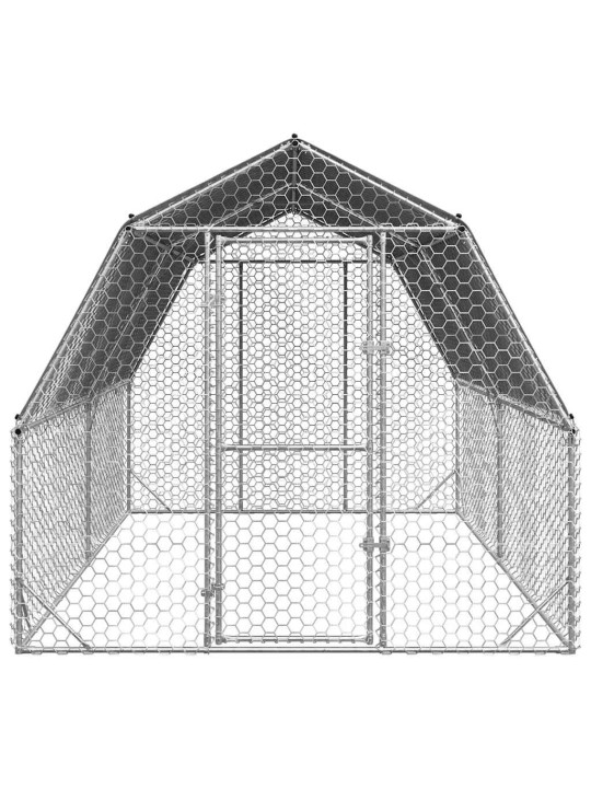 Kanan juoksu katolla 2,5x4x2,25 m galvanoitua terästä