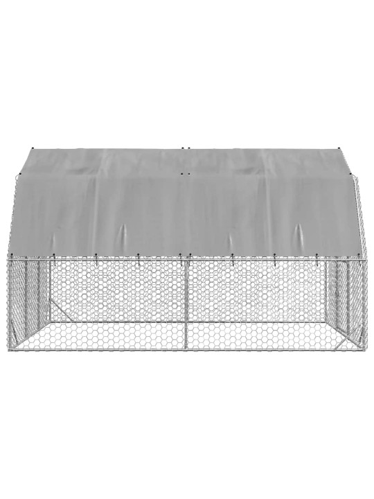 Kanan juoksu katolla 2,5x4x2,25 m galvanoitua terästä