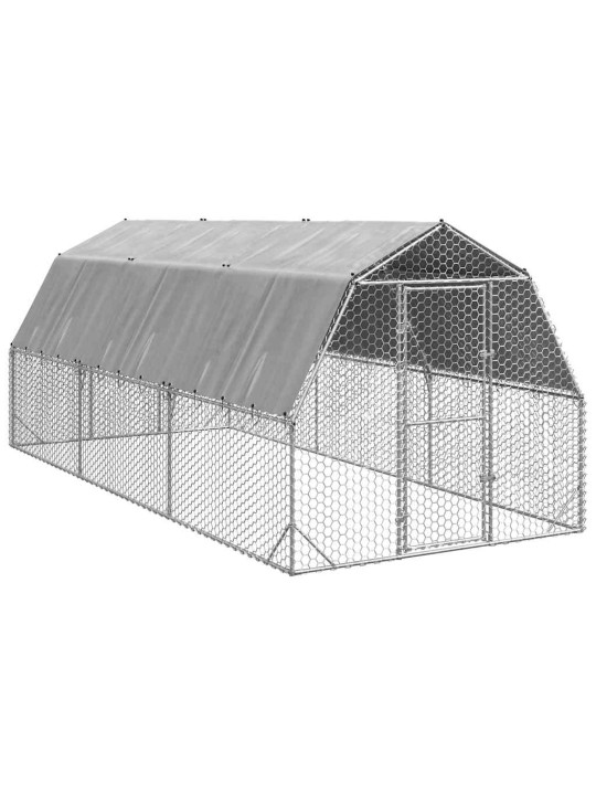 Kanan juoksu katolla 2,5x6x2,25 m galvanoitua terästä