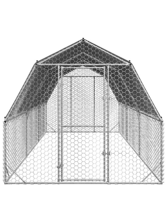 Kanan juoksu katolla 2,5x6x2,25 m galvanoitua terästä
