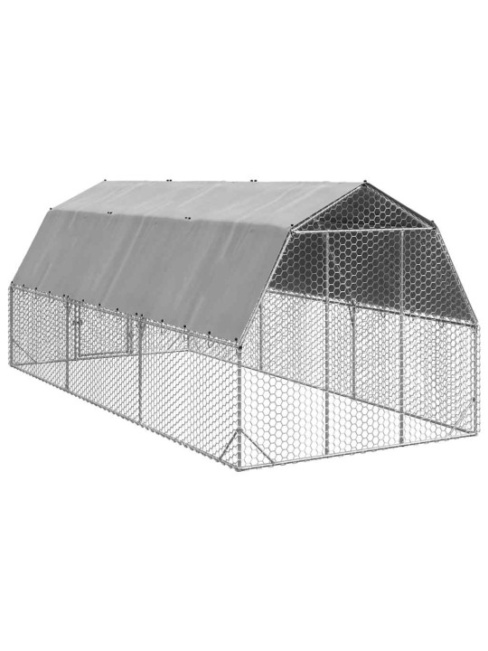 Kanan juoksu katolla 2,5x6x2,25 m galvanoitua terästä