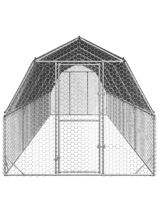 Kanan juoksu katolla 2,5x10x2,25 m galvanoitua terästä