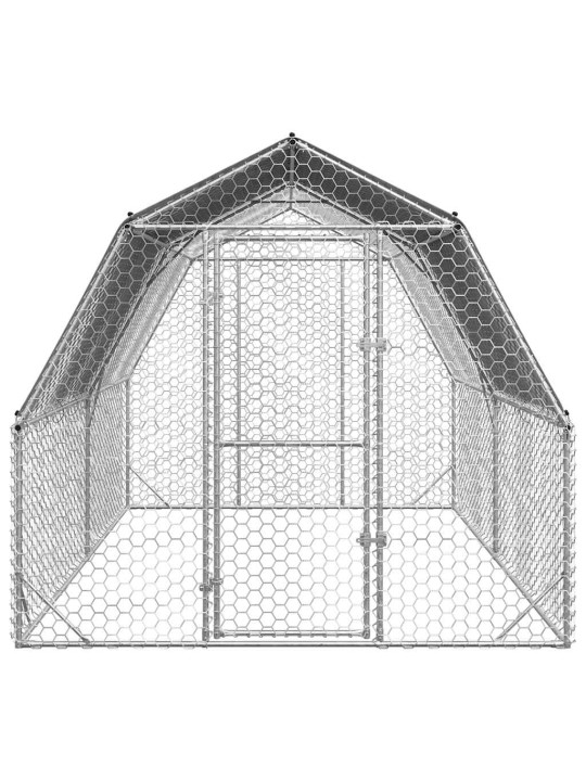 Kanan juoksu katolla 2,5x4x2,25 m galvanoitua terästä