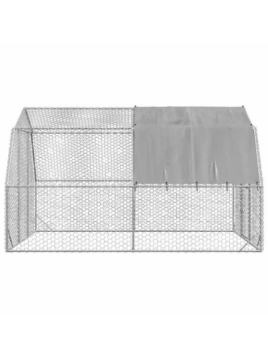 Kanan juoksu katolla 2,5x4x2,25 m galvanoitua terästä