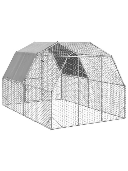 Kanan juoksu katolla 2,5x4x2,25 m galvanoitua terästä