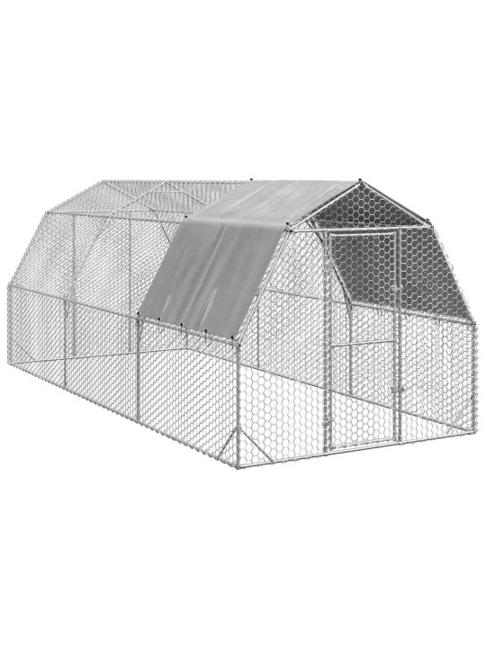 Kanan juoksu katolla 2,5x6x2,25 m galvanoitua terästä