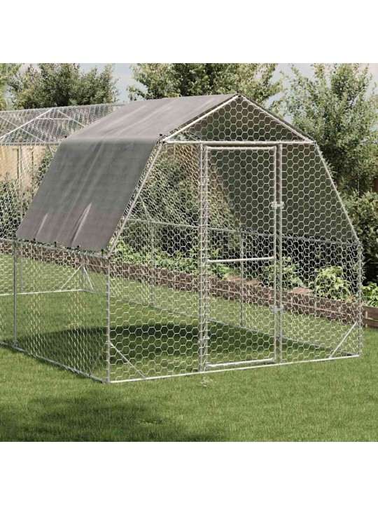 Kanan juoksu katolla 2,5x6x2,25 m galvanoitua terästä