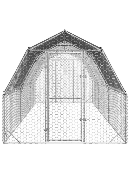 Kanan juoksu katolla 2,5x6x2,25 m galvanoitua terästä
