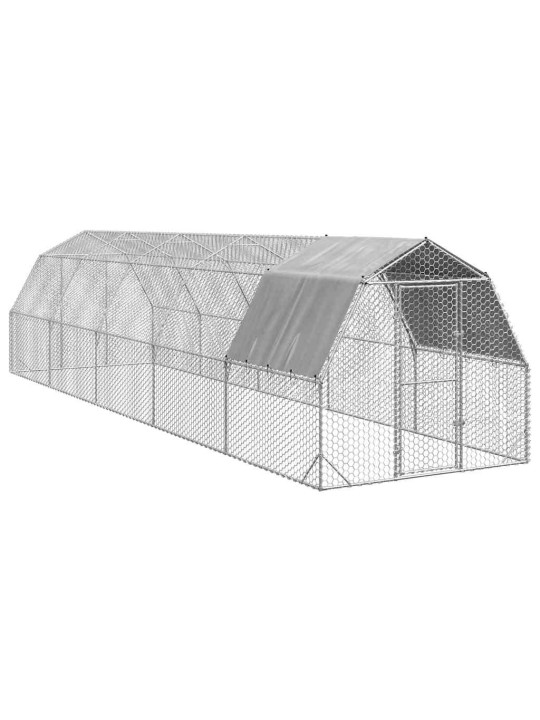 Kanan juoksu katolla 2,5x10x2,25 m galvanoitua terästä