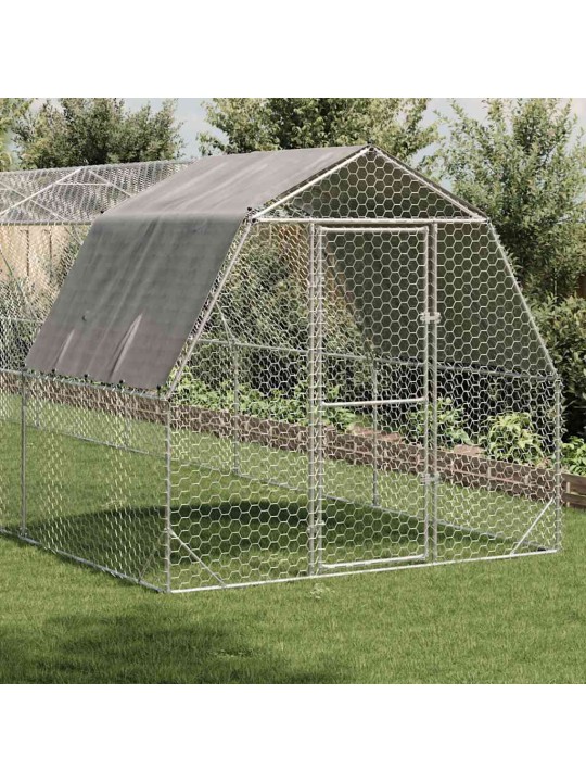Kanan juoksu katolla 2,5x10x2,25 m galvanoitua terästä