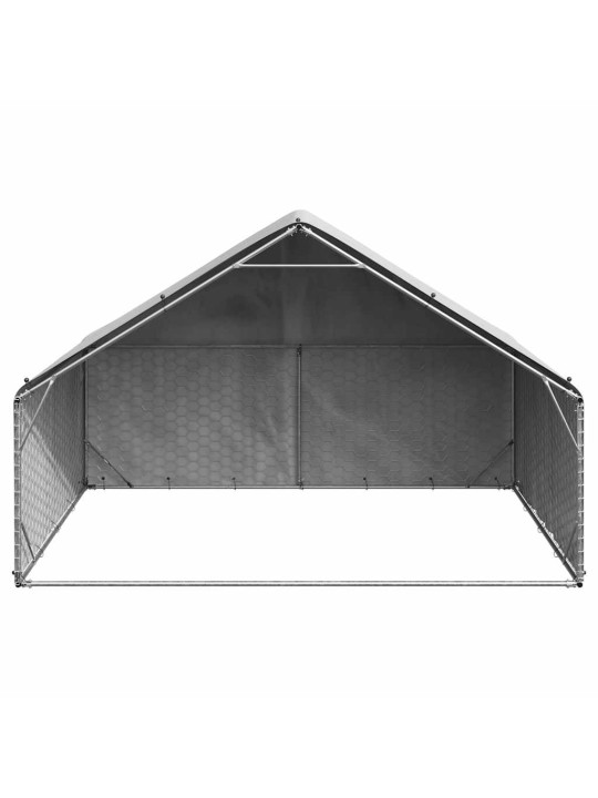 Ulkoilukoira kennel kannella 3x2x1,9 m galvanoitua terästä