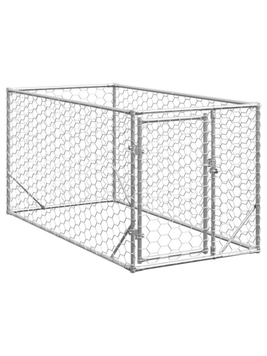 Ulkokoirakennel oven kanssa 2x1x1 m galvanoitu teräs