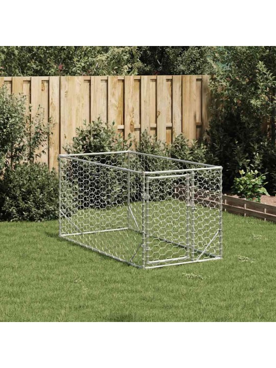 Ulkokoirakennel oven kanssa 2x1x1 m galvanoitu teräs