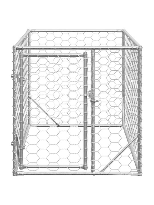 Ulkokoirakennel oven kanssa 2x1x1 m galvanoitu teräs