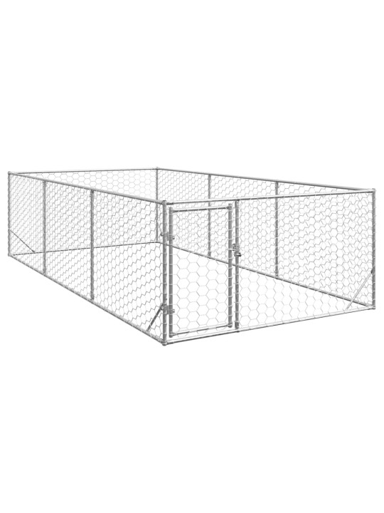 Ulkokoirakennel oven kanssa 2x4x1 m galvanoitu teräs