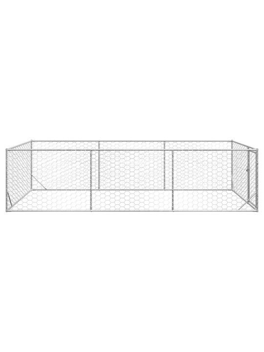 Ulkokoirakennel oven kanssa 2x4x1 m galvanoitu teräs