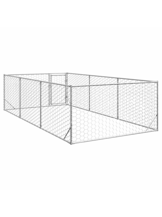 Ulkokoirakennel oven kanssa 2x4x1 m galvanoitu teräs