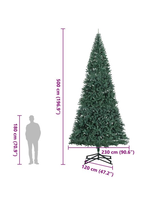 Tekojoulukuusi jalustalla vihreä 500 cm pvc