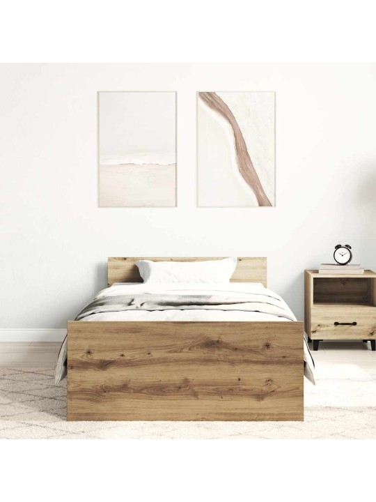 Sängynrunko ilman patjaa artisaanitammi 100x200 cm tekninen puu