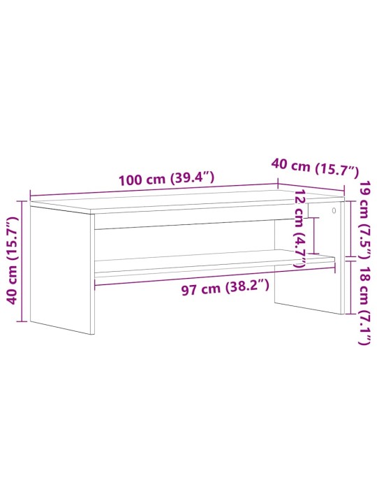 Tv-taso sonoma tammi 100x40x40 cm lastulevy