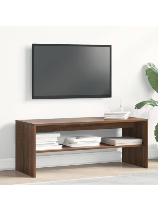 Tv-taso ruskea tammi 100x40x40 cm tekninen puu