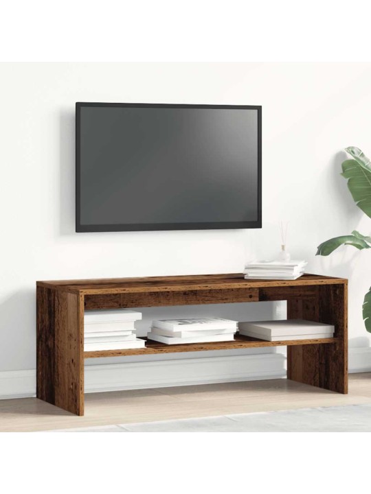 Tv-taso vanhaa puuta 100x40x40 cm lastulevy