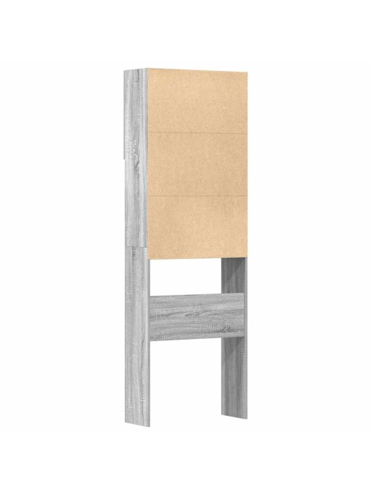 Pyykinpesukonekaappi harmaa sonoma 64x24x190 cm tekninen puu