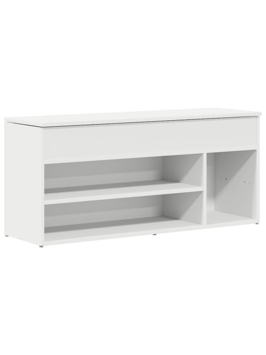 Kenkäpenkki valkoinen 102x30,5x45 cm engineered wood