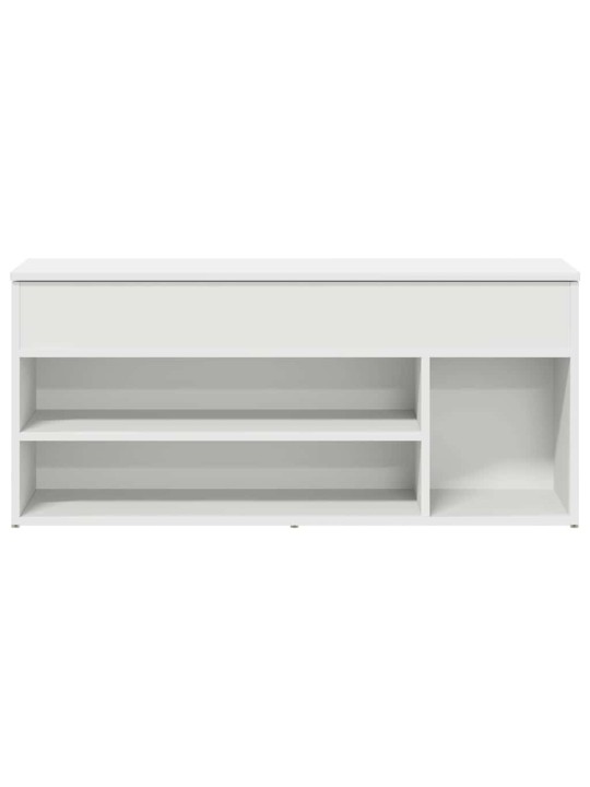Kenkäpenkki valkoinen 102x30,5x45 cm engineered wood