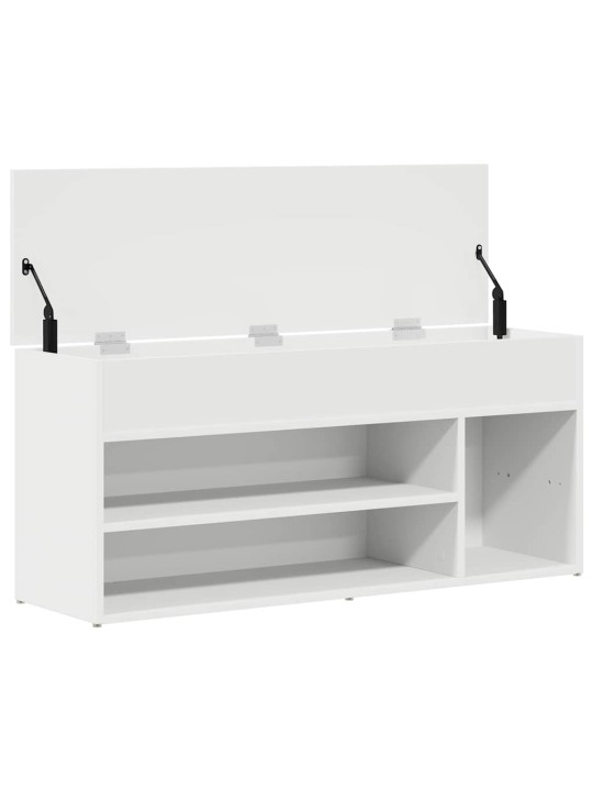 Kenkäpenkki valkoinen 102x30,5x45 cm engineered wood