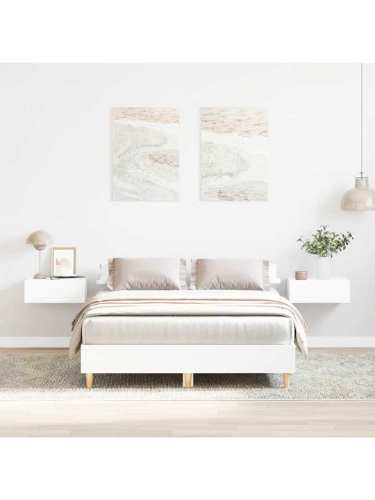 Sängynrunko ei patjaa valkoinen 120x200 cm engineered wood