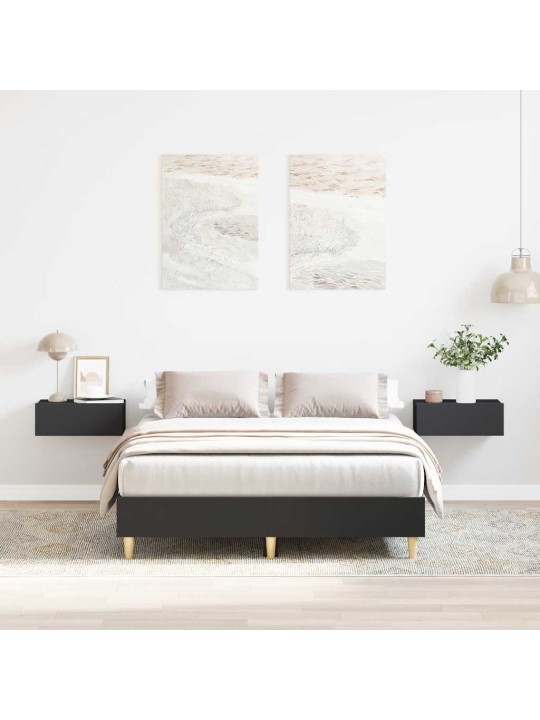 Sängynrunko ei patjaa musta 120x200 cm engineered wood