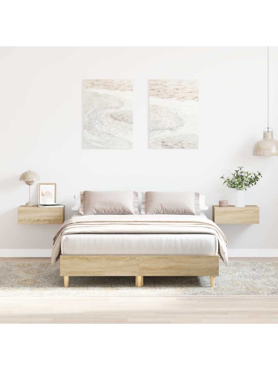 Sängynrunko ilman patjaa sonoma tammi 120x200cm suunniteltu puu