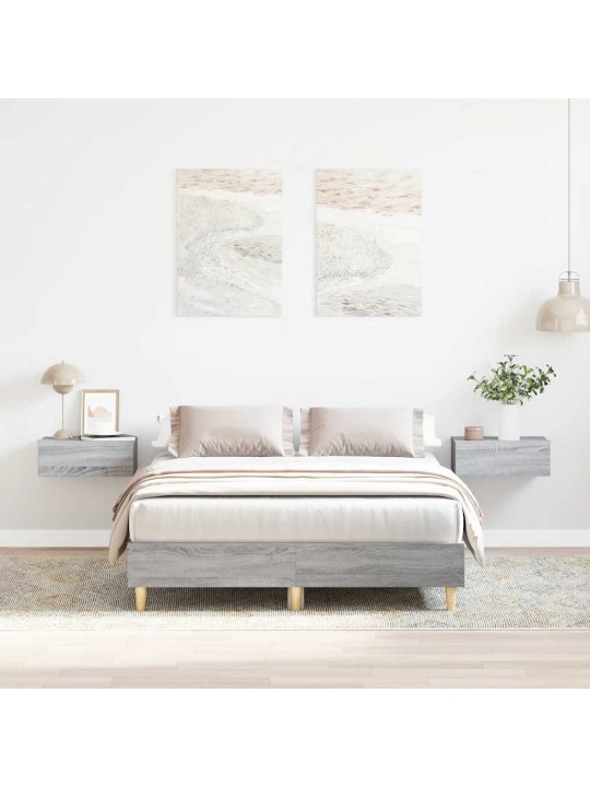 Sängynrunko ei patjaa harmaa sonoma 120x200 cm suunniteltu puu