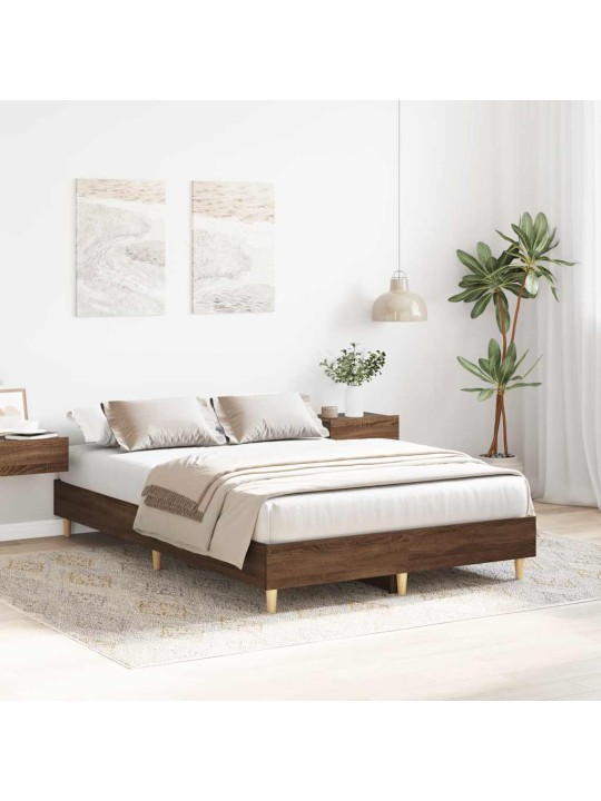 Sängynrunko ei patjaa ruskea tammi 120x200 cm engineered wood