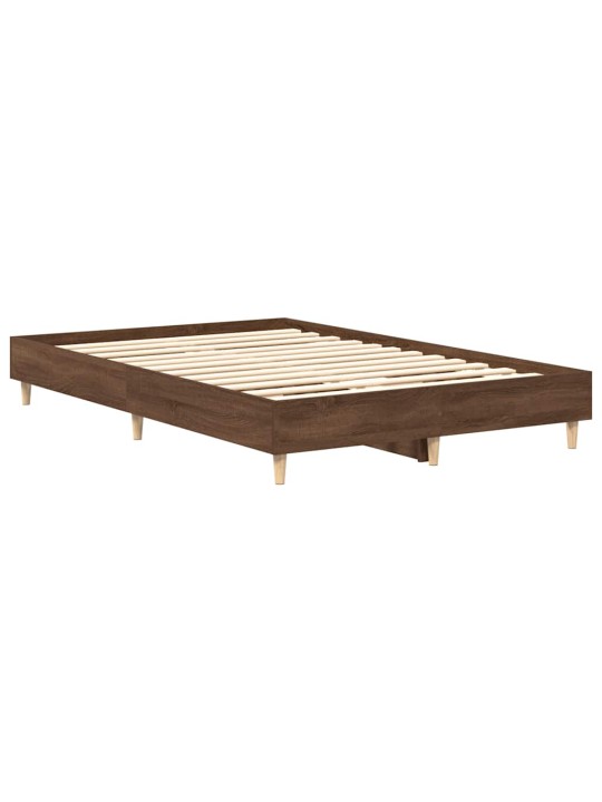 Sängynrunko ei patjaa ruskea tammi 120x200 cm engineered wood