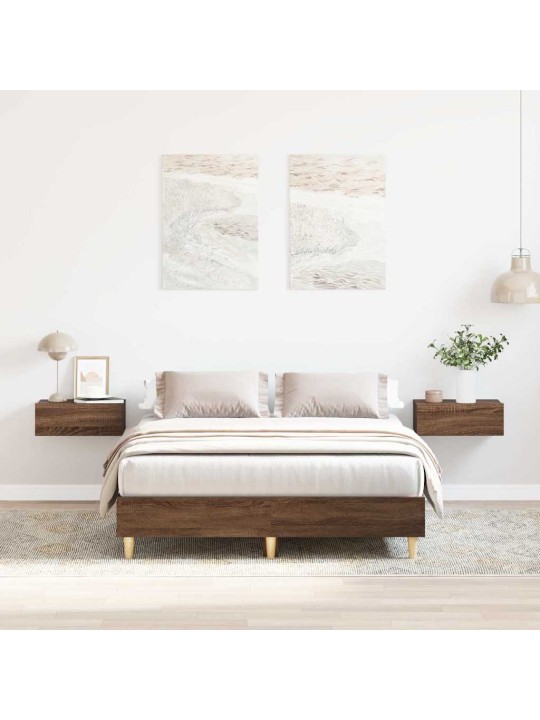 Sängynrunko ei patjaa ruskea tammi 120x200 cm engineered wood