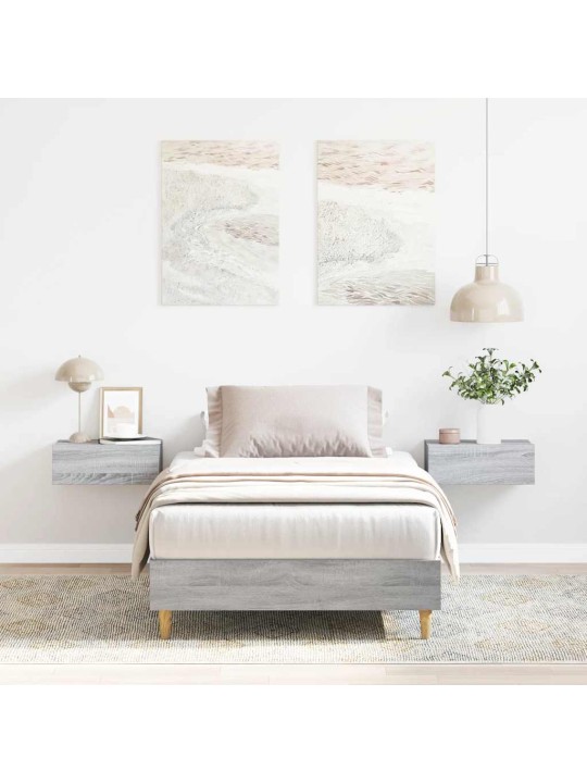 Sängynrunko ei patjaa harmaa sonoma 100x200 cm suunniteltu puu