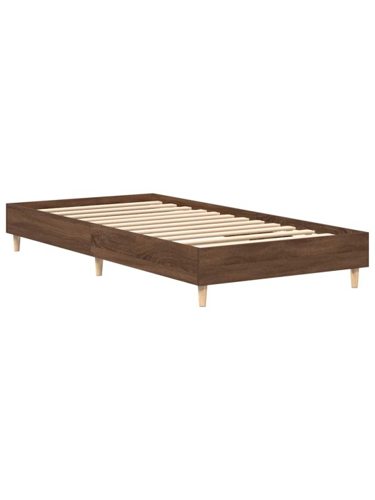 Sängynrunko ei patjaa ruskea tammi 100x200 cm engineered wood