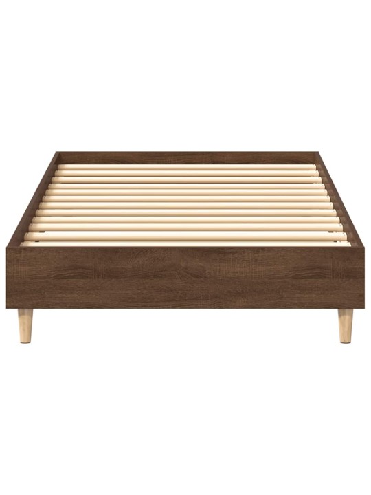 Sängynrunko ei patjaa ruskea tammi 100x200 cm engineered wood