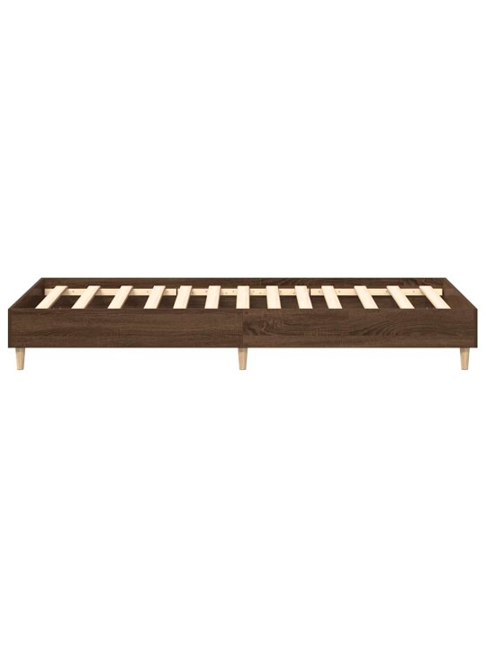 Sängynrunko ei patjaa ruskea tammi 100x200 cm engineered wood