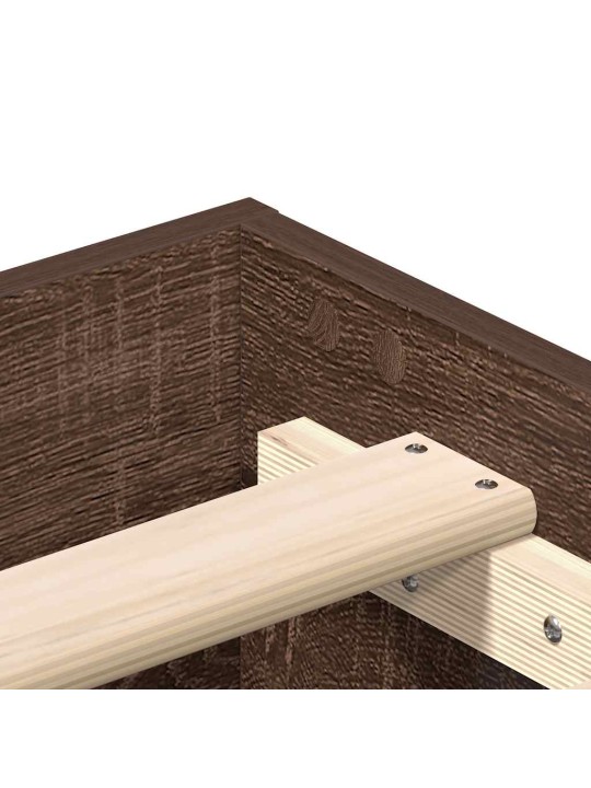 Sängynrunko ei patjaa ruskea tammi 100x200 cm engineered wood